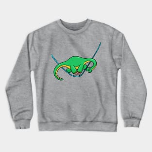 Dinosaur Tightrope on Bike Cartoon Crewneck Sweatshirt